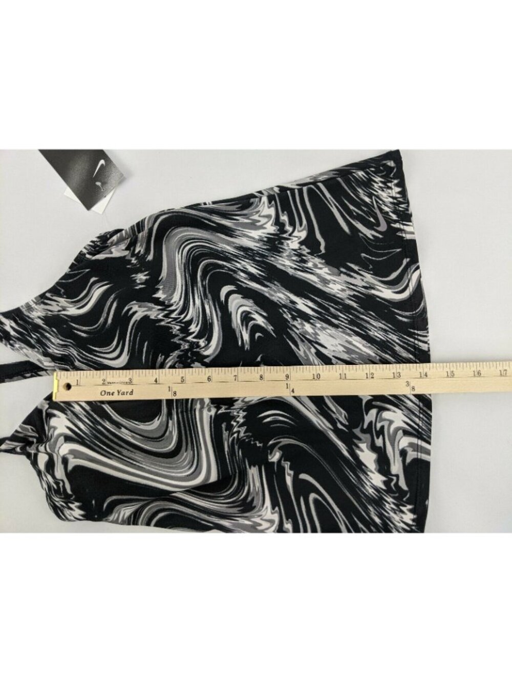 Nike Womens Sz Small Swimsuit Black & Gray Marble Racerback Tankini Top Nwt - Picture 9 of 9